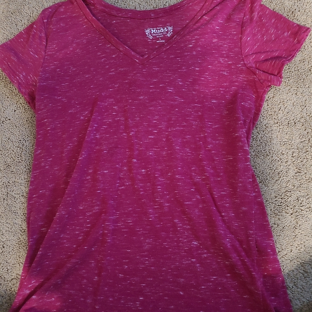 Mudd T Shirt, Large, Red/Purple